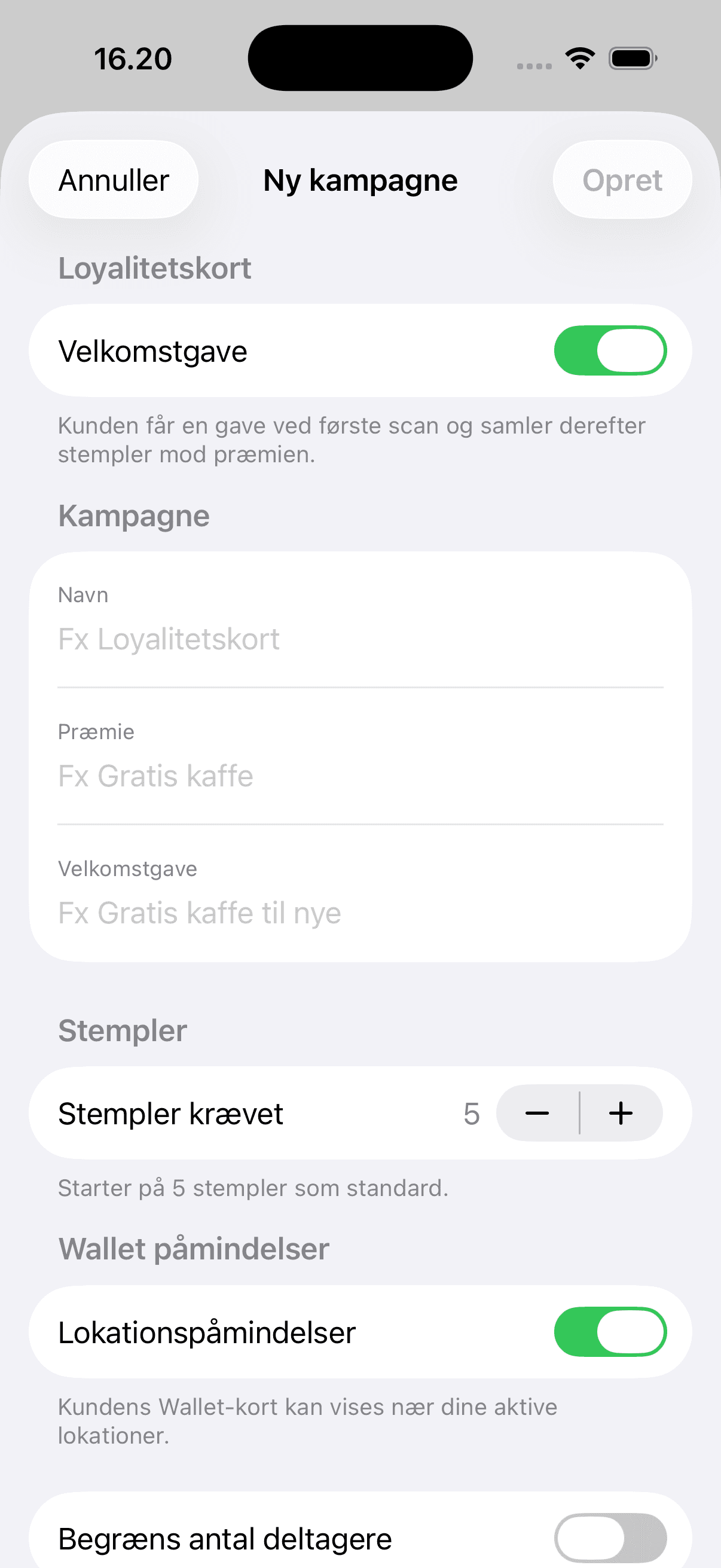 Ny kampagne skærm i Pasly-appen