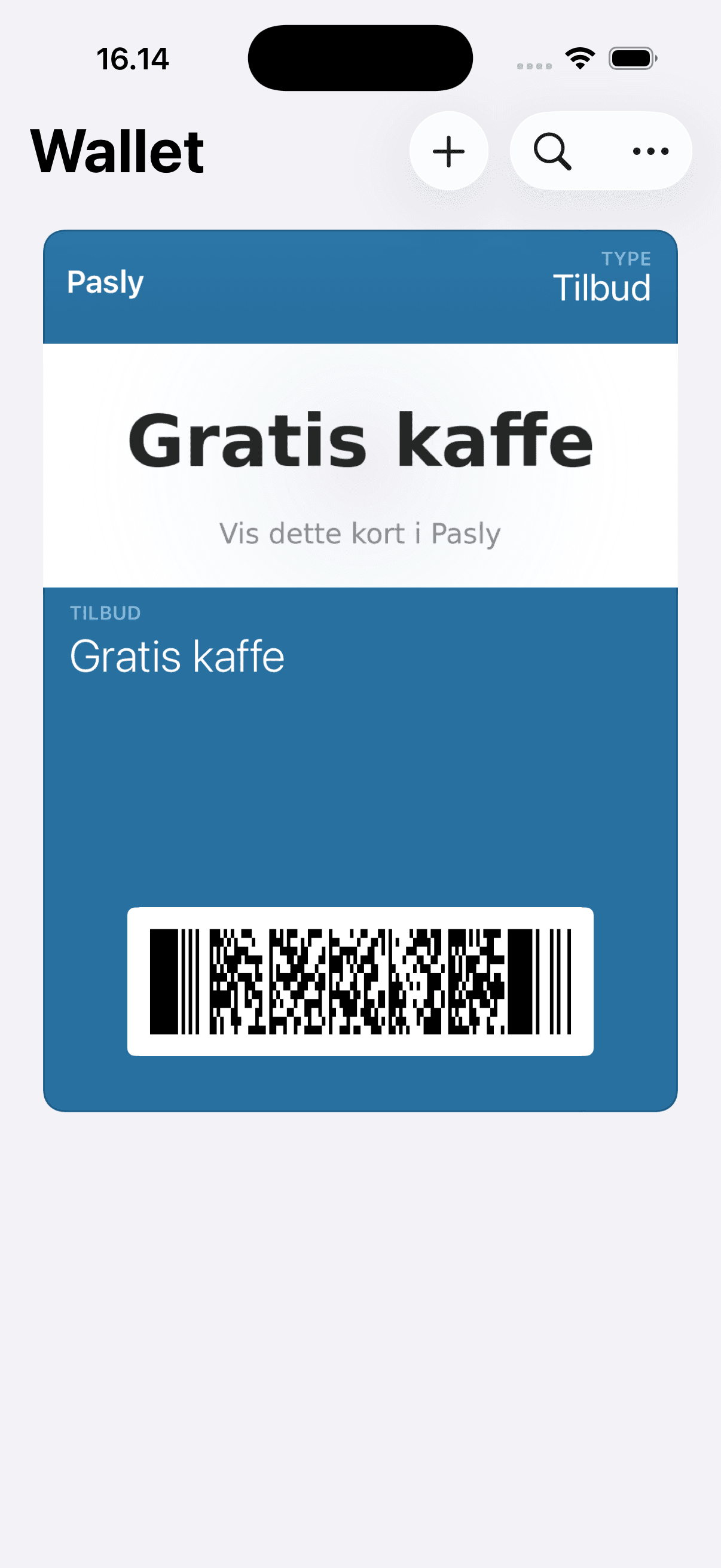 Pasly stempelkort i Apple Wallet